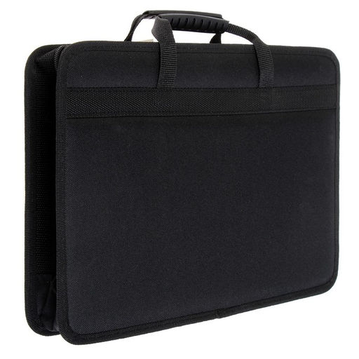 Папка с ручками текстильная, А4, 365×260×50 мм, 1С13 «Луга», каркасная, чёрная