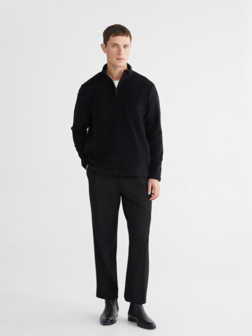 Dik Yaka Polar Erkek Sweatshirt