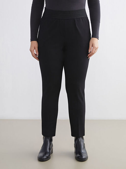 B?y?k Beden Beli Lastikli Kad?n Pantolon