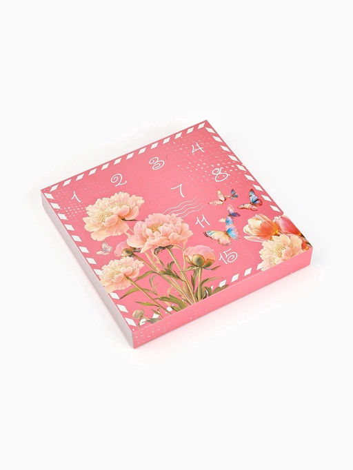 Цена за 5 шт. Коробка-адвент под 16 конфет, Цветочная почта, 19?19?2.5 см, кондитерская упаковка