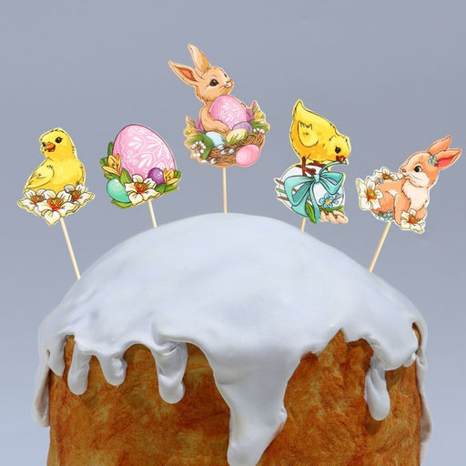 Набор для украшения кулича Счастья в доме на пасху, 5?3.9 см