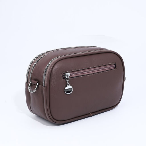 Сумка кросс-боди на молниях, наружный карман, цвет коричневый - Simaland фото 2