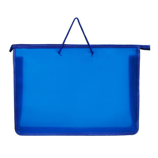 Папка для чертежей и рисунков А3, 470 х 335 х 55 мм, с ручками, пластиковая, молния сверху, Офис - Calligrata фото 2