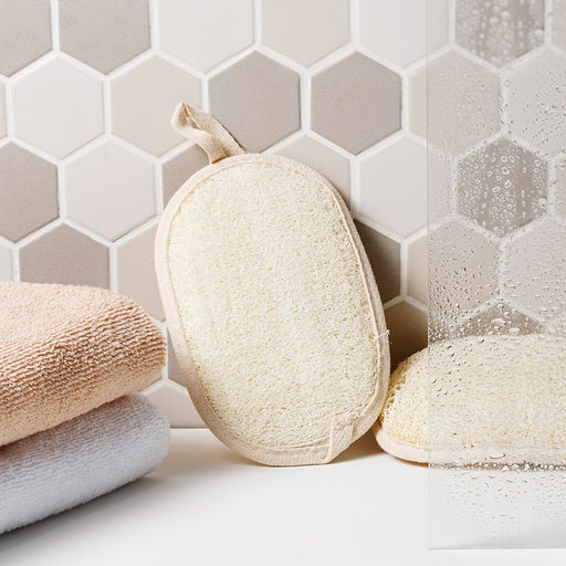 Мочалка-овал SAVONRY (натуральная люфа 12*16 см)  фото 3