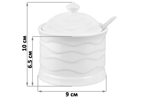 Сахарница 270 мл 9*9*10 см Айсберг волны + ложка - Elan gallery фото 2