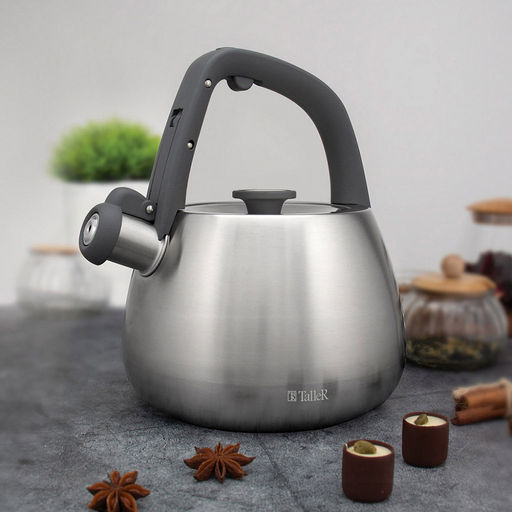 Чайник из нержавеющей стали 2,2л Reynard s0,6мм, дно s0,6мм, со свистком, с рычажным механизмом, матовая полировка снаружи и внутри, пластмассовые ручки с покрытием soft-touch, TalleR (Китай) - Домашняя мода фото 7