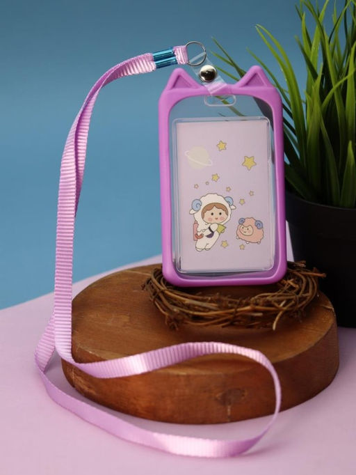 Футляр для карт на ленте "Happy dog", purple