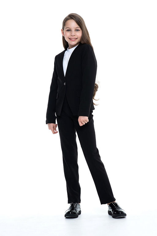 Чёрный школьный жакет для девочки Инфанта, модель 0711  фото 5