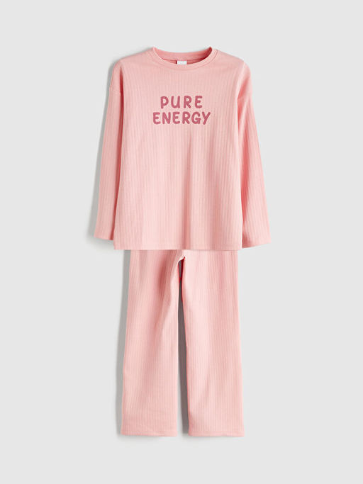 Bisiklet Yaka K?z ?ocuk Pijama Tak?m?