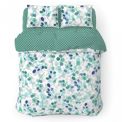 Наволочка 30х30см Эвкалипт/Вестерн, синий б/з, с клапаном-запахом, бязь Комфорт 121г/м2, хлопок 100%, упаковка ПП 22х30см, Домашняя мода (Россия) фото 3