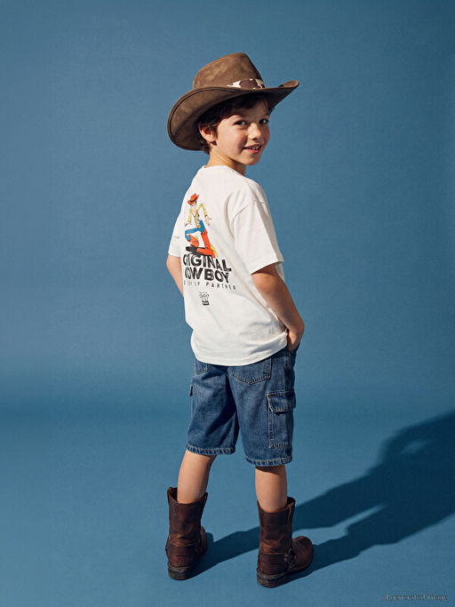 Bisiklet Yaka Toy Story Bask?l? Erkek ?ocuk Ti??rt