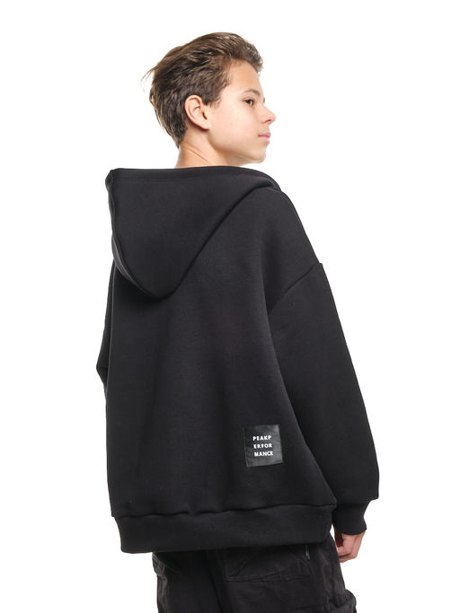 Зипка толстовка для мальчика с шевроном 22-0430 черный