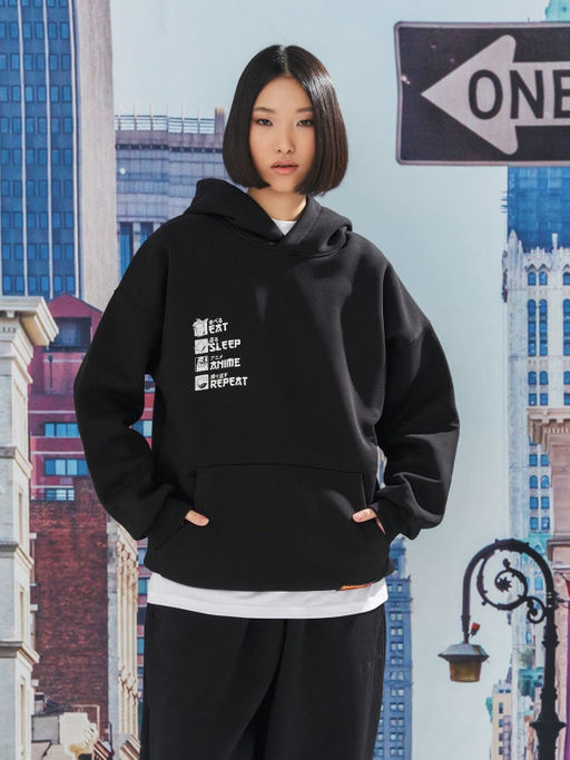 =Худи унисекс ANIME STYLE с начесом свободного силуэта - NEVERLATE фото 3