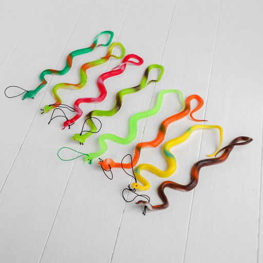 Цена за 10 шт. Прикол резиновая Гадюка, цвета МИКС - Страна карнавалия фото 2