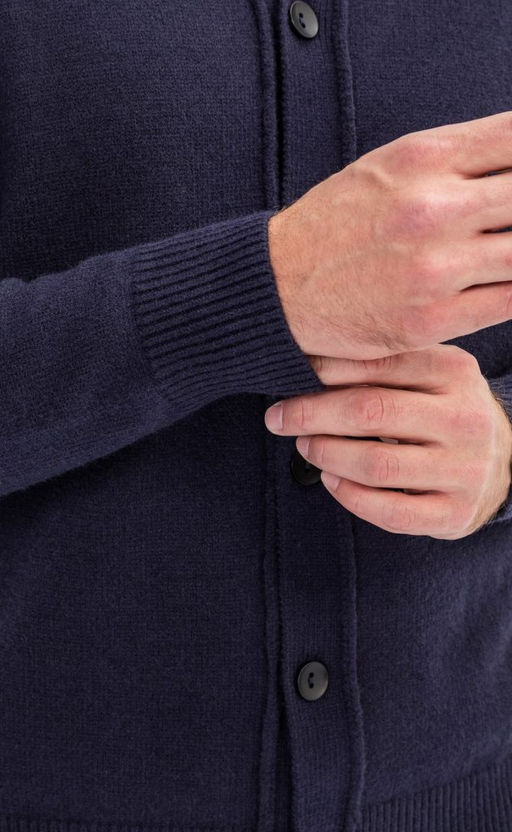 Кардиган мужской однотонный F310-0513 тёмно-синий - Fine joyce фото 5
