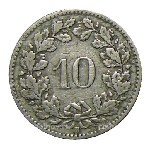Монета 10 раппенов 1908 года Швейцария