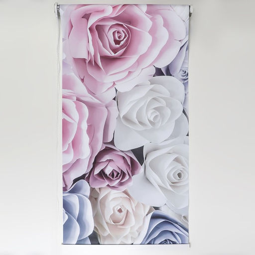 Штора рулонная 3D принт Розы, блэкаут, 90200 см (с учётом креплений 3,5 см) - Simaland фото 2