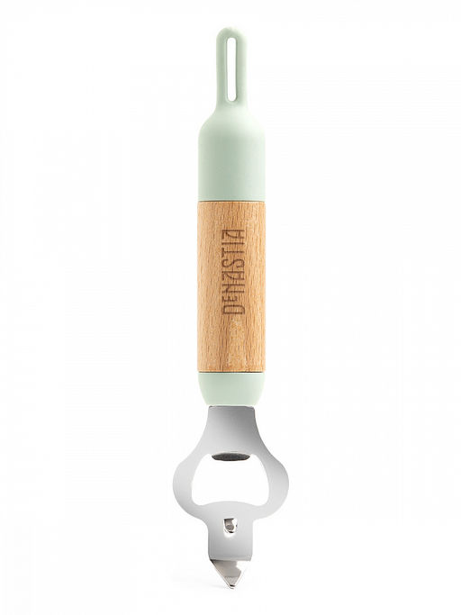 Открывалка для бутылок 20,5x4,2 мятный нержавеющая сталь, бук, ТПР