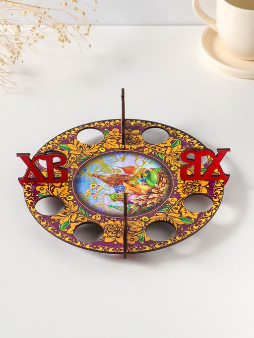 Подставка для 8 яиц Собор с хохломой, под кулич