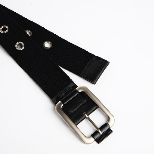Ремень женский, ширина 3,2 см, люверсы, пряжка металл, винт, цвет чёрный - Simaland фото 2