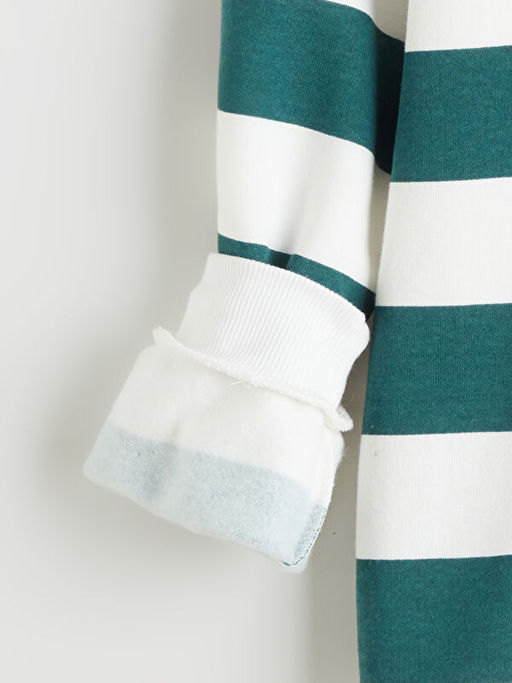 Bisiklet Yaka ?izgili Erkek ?ocuk Sweatshirt