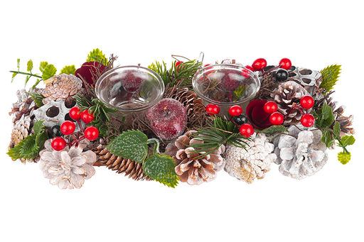 Новогоднее украшение подсвечник 32*14*8 см Снежная фантазия на 2 свечи прямоугольный - Elan gallery фото 3