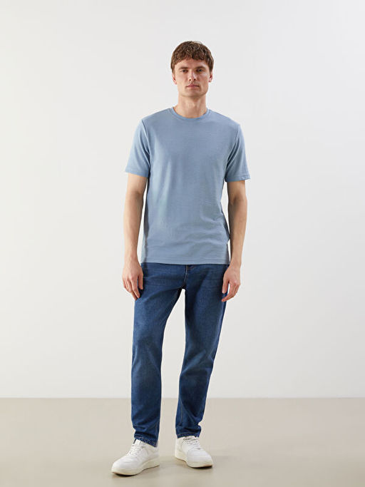 Bisiklet Yaka K?sa Kollu Erkek Dokulu Ti??rt