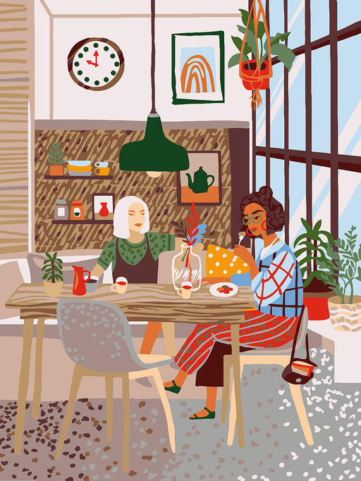 ФРЕЯ PKZ/PM-002 Набор для раскрашивания по номерам (на картоне) 40 х 30 см В кафе