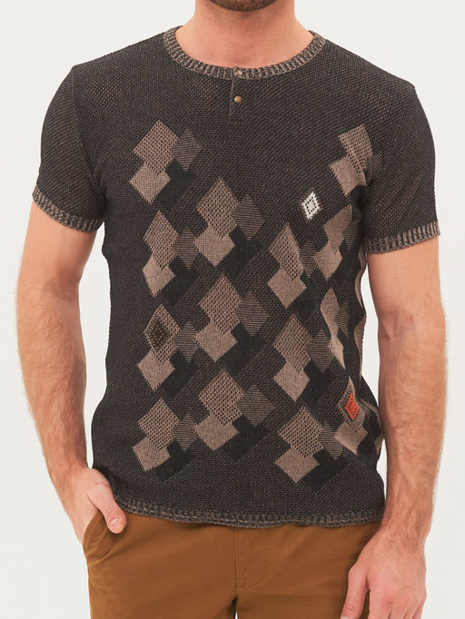 Джемпер короткий рукав 1810 коричневый 1