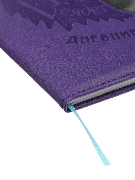Дневник школьный 1-11 класс, лассе, обложка искуственная кожа фиолетовая, Ежик