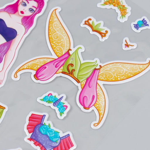 Цена за 2 шт. Наклейка-игра «Одень куклу. Эльф и единорог», для скрапбукинга, творчества, пластик, 15×20 см