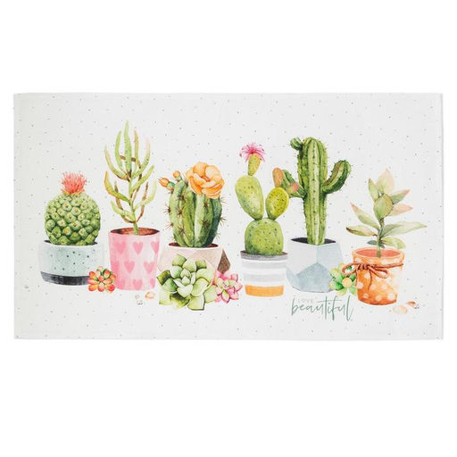 Полотенце Этель Кактусы 40х73 см, 100% хлопок, рогожка 160 гр/м2  фото 2