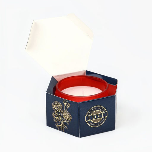 Свеча ароматическая в стекле «Gold rose»аромасвеча, аромат роза, 5×7.1 см.
