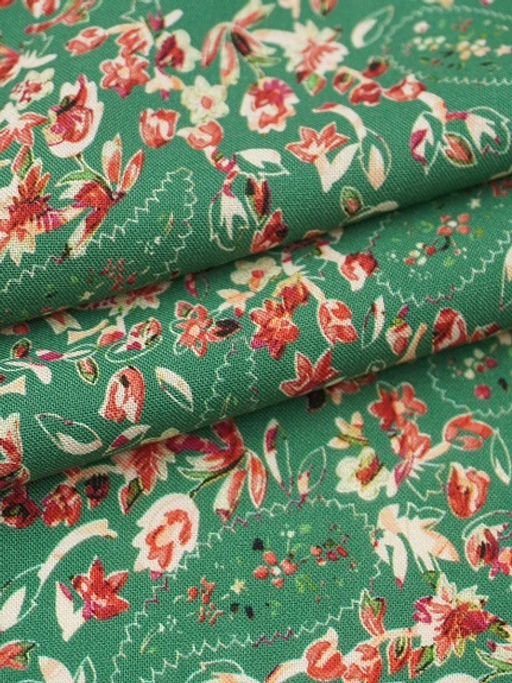 Штапель Премиум (Digital) Энжела цв.зеленый, ш.1.45м, вискоза-100%, 120гр/м.кв - Купава фото 8