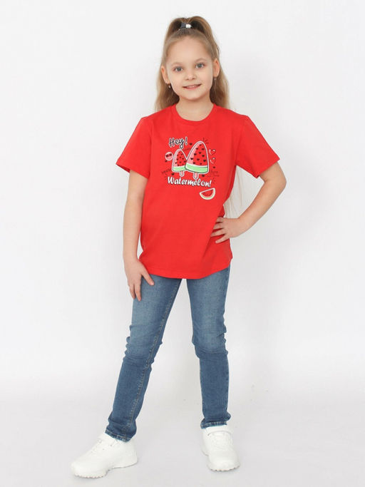 CRB wear/HSKG 63842-26 Футболка для девочки,красный/Ex.Cherubino  фото 2