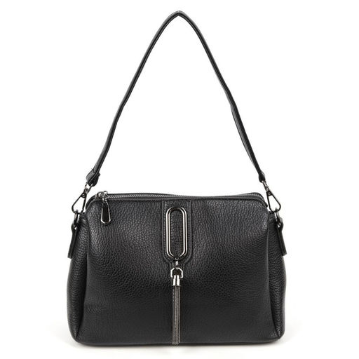 Женская сумка через плечо с тремя отделениями из эко кожи 8858 Блек - Cidirro фото 2