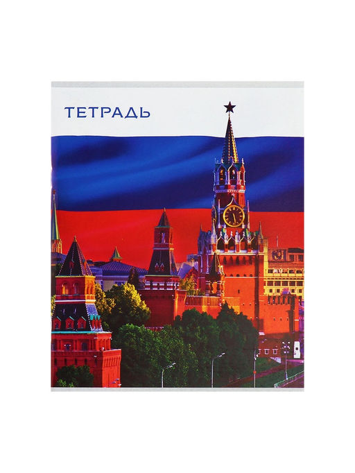 Комплект тетрадей из 4 штук, 96 листов в клетку Calligrata «Россия», обложка мелованный картон, блок №2, белизна 75% (серые листы)