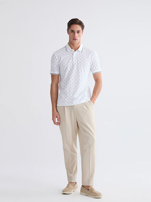 Desenli Standart Fit Erkek Polo Yaka Ti??rt