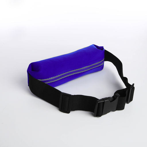 Сумка поясная на молнии, светоотражающие элементы, цвет синий - Simaland фото 3