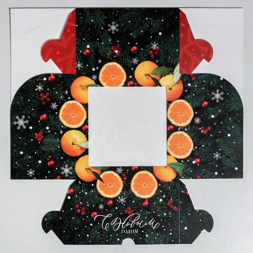 Цена за 5 шт. Коробка для капкейков «С Новым годом» 16×16×10 см