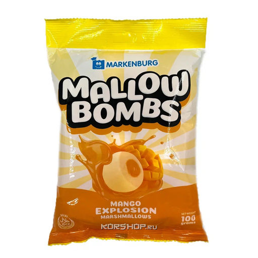 Зефир с начинкой со вкусом манго Mallow Bombs Markenburg, Филиппины, 100 г Акция
