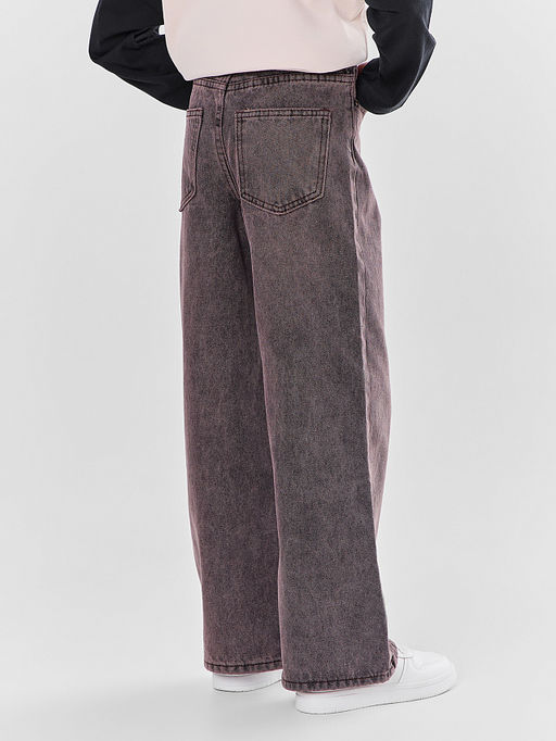 Джинсы для девочек коричневые Wide leg - Mark formelle фото 3