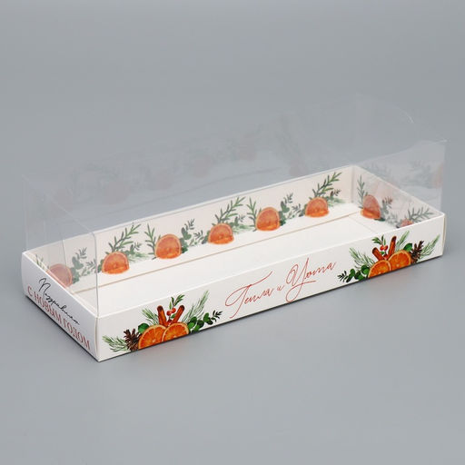 Цена за 5 шт. Коробка для десерта «Тепла и уюта в Новом году», 26×8×9.5 см