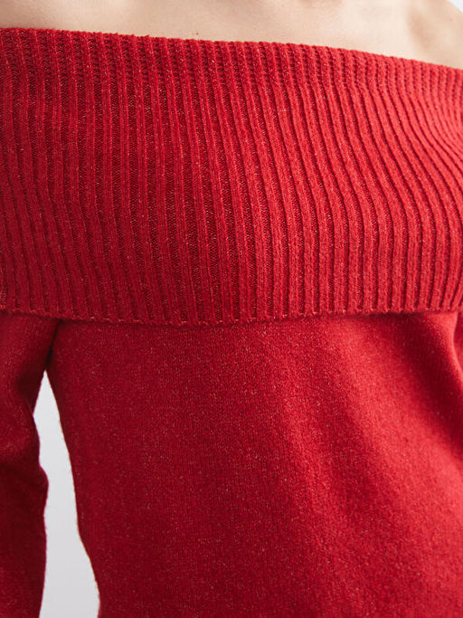 Kay?k Yaka Kad?n Triko Kazak