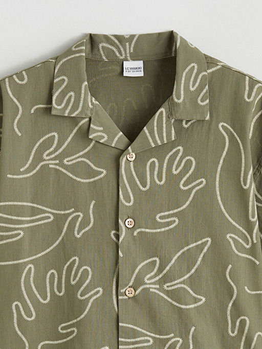 K?sa Kollu Desenli Erkek ?ocuk G?mlek