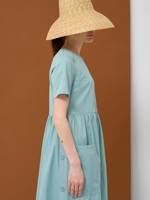 Платье хлопок OD-795-1 с планкой св.зеленое OD-795-1 - Tantino фото 5