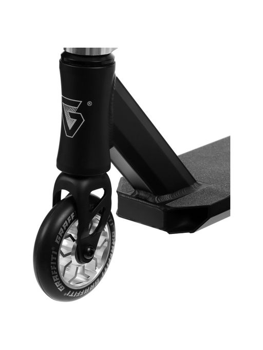 Самокат трюковой GRAFFITI Advanced 24, колёса PU 100 мм, SCS компрессия, ABEC 9 Chrome, чёрный