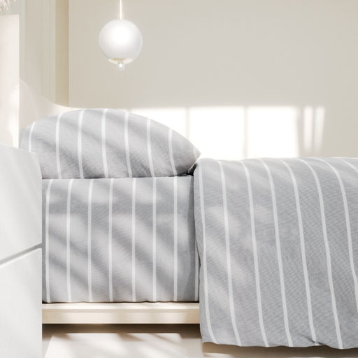 Постельное бельё Этель 1.5сп Gray stripes 143х215см,150х214см,70х70см-2 шт, 100% хлопок,поплин  фото 2