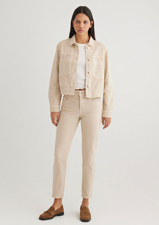 Martha Gold Premium Tasl? Krem Jean Pantolon