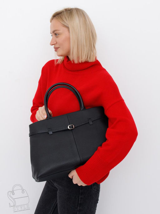 Сумка женская кожаная 8018-2S black Velina Fabbiano-Safenta